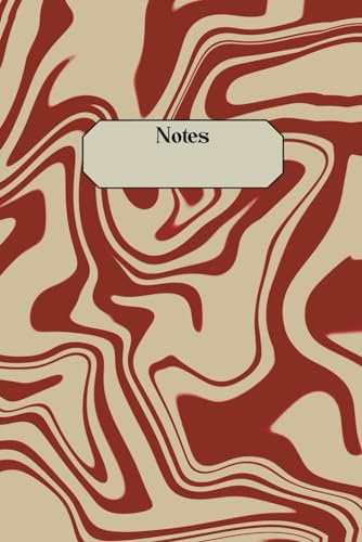 Carnet de notes ligné, 250 pages, 15,24 X 22,86 cm (6 X 9 pouces) rouge et beige