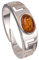 BALTICANA JEWELRY Ring mit griechischem Schlüsselring aus baltischem Honigbernstein und Sterlingsilber, verstellbar, Edelstein-Metall, Bernstein, Metall, Bernstein