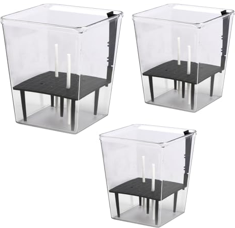 3 Pieza Macetas de Riego Automático, Maceta Orquidea Transparente, Modernas Macetas Transparentes, para Orquídeas Con Agujeros de Drenaje para Balcón Interior y Exterior Orquídeas Rosa Aloe Tulipanes