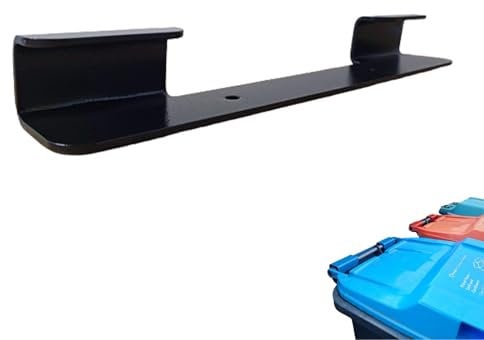 2024 New Steel Wheelie Bin Brackets,Strong Durable Outdoor Bin Holder Trash Fixed Bracket Fixed Trash Can Location Prevent Sliding Suitable Outdoor Garbage Trash Cans Lock (Black)