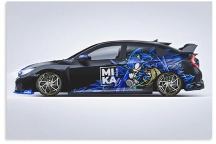 JDM Auto-Poster für Civic Typ R, Rennauto, Zimmer, Wohnzimmer, Dekoration, moderne ästhetische Wandkunst, Geschenk für Freunde, Bett, ungerahmt, 30 x 45 cm