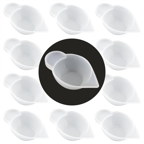 ANNASAMDO 10 Stück Silikon Mischbecher 40x63x20mm Epoxidharz DIY | Weich flexibel antihaftend. Mit Spitzendüse tropfsicher. Transparent leicht zu reinigen. Für Gießen Mischen Schmuck.