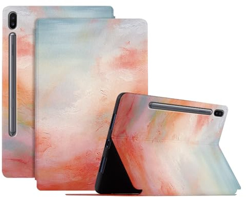 DayQiQiPu Case for Samsung Galaxy Tab S6 10.5 Inch 2019 SM-T860/ T865 PU Leather Oil Painting Seriess Pattern Ultra-Thin Tablet Flip Case with Auto Wake/Sleep Protective Cover,02
