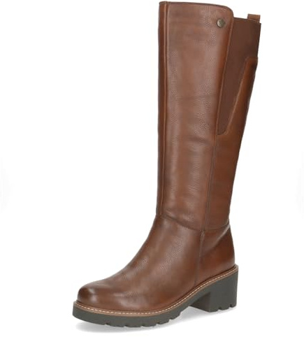 CAPRICE Damen Stiefel aus Leder mit Thermosohle, Braun (Cognac Nappa), 38 EU