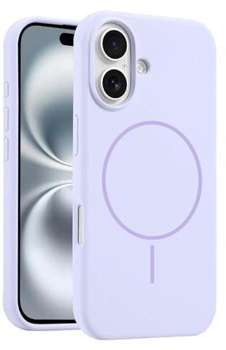 Mixroom - Custodia Cover Case per iPhone 14 Plus/iPhone 15 Plus in Tpu silicone liquido morbido compatibile con MagSafe con cerchio magnetico integrato Lilla C09