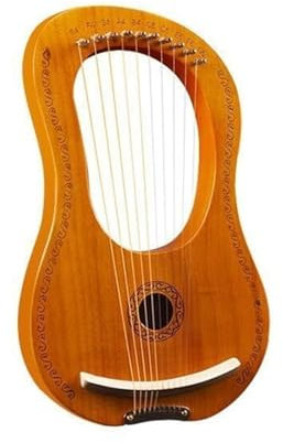Arpa a lira a 10 corde con kit di accordatura, arpa in legno fatta a mano per principianti, musica classica e viaggi (finitura tronco di renne) (10 toni di colore floreale)