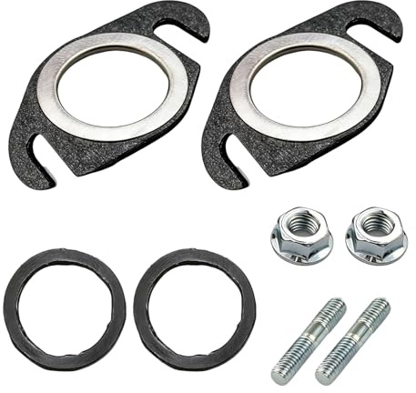 12 Stück Auspuffdichtung Set,Auspuffdichtung Krümmer Dichtung Set,Auspuff Stehbolzen,50cc 2T Roller Löcher Achsabstand 48mm,Praktisches Motorrad-Zubehör