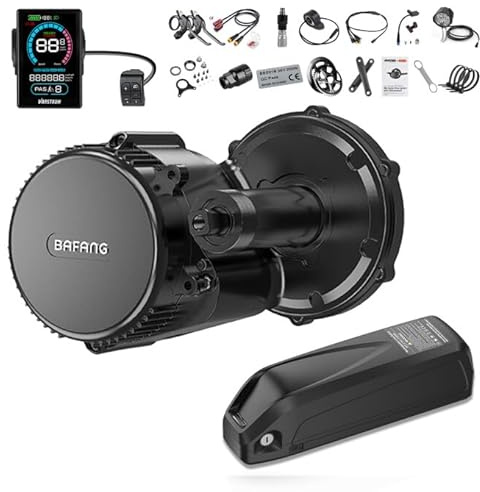 BAFANG 48V 750W Mittelmotor BBS02B Mid Motor CAN Protokoll Elektrofahrrad Umrüstsatz mit 48V16Ah Unterrohr-Akku,VD618 Display und 44T Kettenblatt E-Bike Umrüstsatz für BB68-73mm