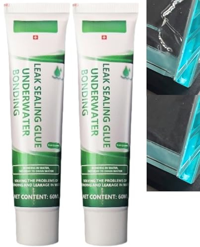 2PCS Underwater Aquarium Sealant,Aquarium Repair Adhesive,Fish Tank Sealant,Waterproof Glue for Repairing Leaks in Fish Tanks,Fish Tank & Pond Repair Adhesive,Instant Leak Repair Glue for Aquariums