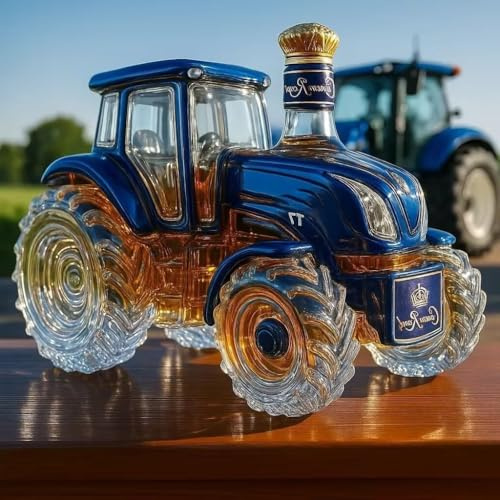 300 ml Whisky-Dekanter – Skulpturen, Statuen, Weinflaschen, 3D-Weinflaschen in Traktorform als Kunstobjekte, Whisky-Dekanter im Auto-Design, auslaufsicherer Weinbehälter (Traktor-C)