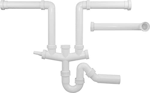 BLANCO Beckenverbindung mit Geruchsverschluss Abgang 50 mm für den Einbau | 1½ Becken