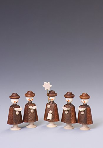 Rudolphs Schatzkiste Tischdeko Kurrendefiguren 5 Figuren Natur Höhe ca 5 cm NEU Kurrende Kirche Weihnachten singen Sänger Sternträger Seiffen Erzgebirge Gotteshaus