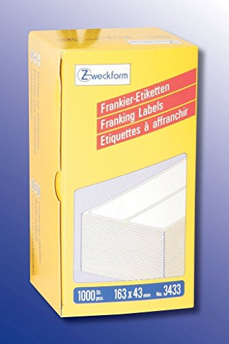 Frankieretiketten 163x43mm dop ZWECKFORM 3433 1000ST