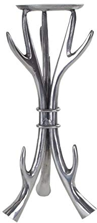 Kerzenständer Plateau Kratos Geweih Ø 24x48 cm Aluminium poliert silber