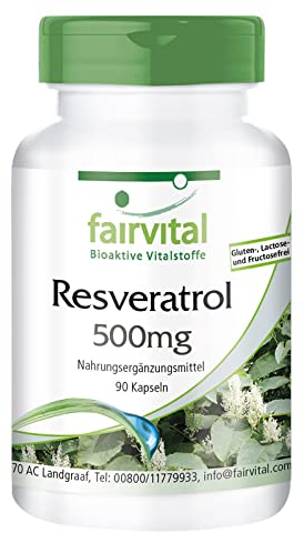Fairvital | Trans Resveratrol 500mg - Polyphénols De Renouée du Japon - 90 gélules - Resvératrol