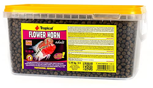 Tropical Flower Horn ADULT Pellet – Farbverstärkendes Futter für Erwachsenen-Blume Hörnern und andere Buntbarsche.