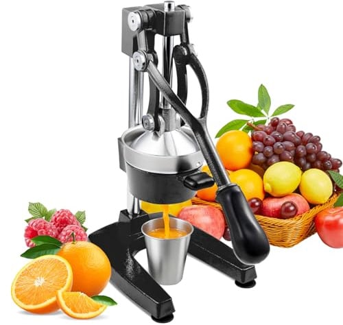 ROVSUN Commercial Grade Citrus Juicer - Juice Squeezer Citrus, Hand Press Manual Fruit Juicer Orange Lemon Pomegranate - Black