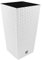 Prosperplast Carre Rato Square Pot de Fleur 7 L en Plastique, rotin Osier Style, en Blanc