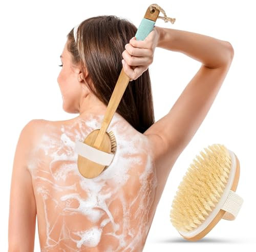 Körperbürste, Peeling Bürste zum trockenbürsten - für Lymphdrainage, Cellulite-Behandlung & Massage