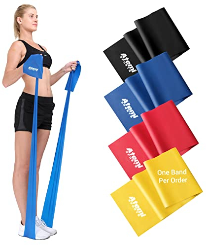 Bande Élastique 2m [1 Bande] | Bandes de Résistance Élastique pour Fitness, Physiothérapie, Musculation, Yoga, Pilates, Exercice (#1 Jaune (Légère), 2m)