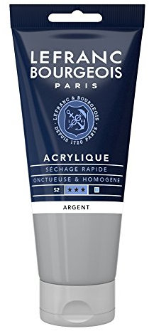 Lefranc Bourgeois Fine Acrylic Colore Acrilico, Grigio (Silver), 80 ml