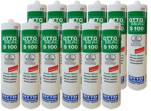 Sparset 12x Otto S100 Sanitär Fugen Silikon Bad Dusche Küche pilzhemmend und dauerelastisch 300ml schwarz