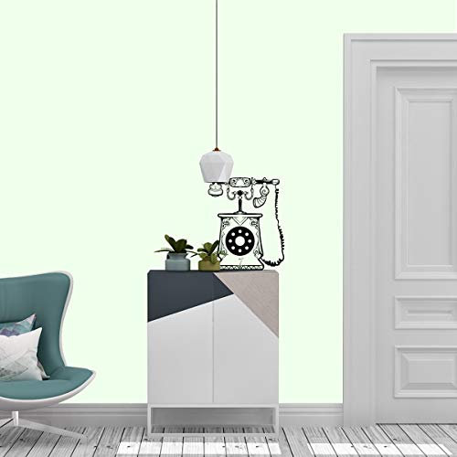 Sunnywall Wandtattoo Vintage Retro Antik Telefon | Wandaufkleber | Wandfolie | Wanddekoration | Wandmotiv Farbe Silbergrau