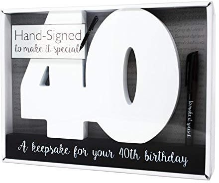 Royal County Products Ltd Happy 40th Birthday Wooden Freestanding Signature Number Keepsake