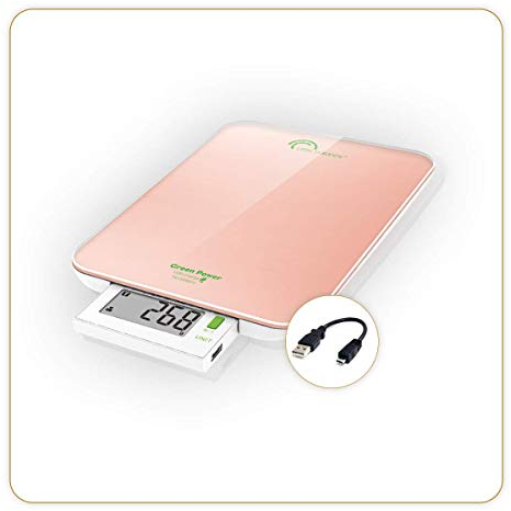 LITTLE BALANCE 8184 Slide 6 USB, Küchenwaage ohne Batterien, USB-Anschluss zum Aufladen, Versenkbares Display, 6kg, Perlrosa…