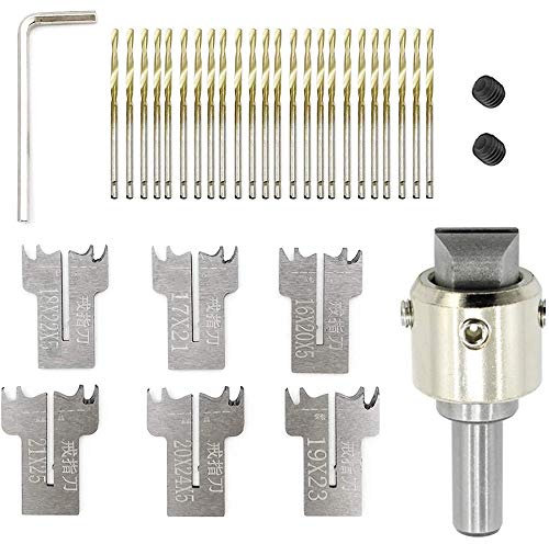 Bumdenuu Juego de Anillo de 30 Piezas, Broca de Madera de 16-21 Mm para Hacer Anillos, Cuchillas de Acero para Cuentas