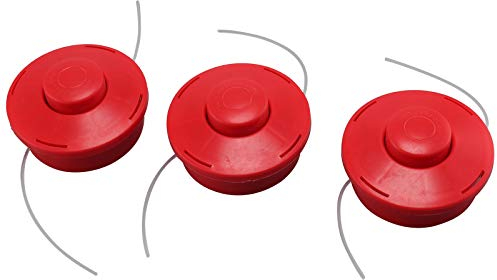 BALLSHOP 3 Stück M10 Doppel Fadenkopf Fadenspule Spule Motorsense Mähkopf Ersatzspule Nylonfaden für Trimmer