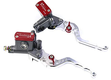 22mm 7/8 Leva idraulica Frizione DOT Cilindro maestro freno regolabile regolabile (rosso, una coppia) ...