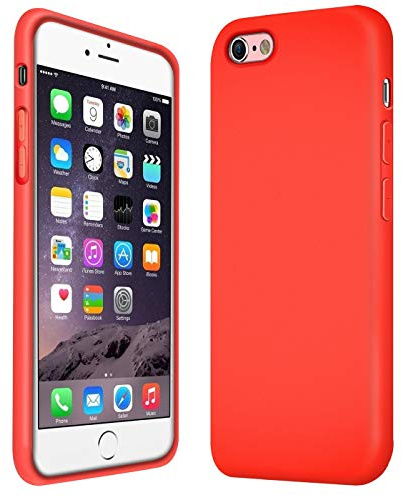 Verco Cover compatibile Apple iPhone 6S Custodia, Silicone Liquido Gel Morbida per Apple iPhone 6 / 6S Case 4,7 Pollici, Rosso