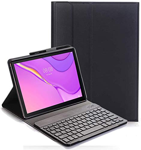 RLTech Teclado Funda para Huawei MatePad T10S - QWERTY Ultra Slim Teclado Wireless Keyboard Case con Magnético Desmontable Inalámbrico Bluetooth para Huawei MatePad T10S 2020, Negro