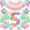Banydoll Geburtstagsdeko Mädchen 5 Jahre, Folienballon 5 Mädchen, Luftballon 5 Jahre, Luftballon 5. Geburtstag Mädchen Deko, Riesen Folienballon 5 Rosa, Geburstag Deko Mädchen 5 Jahre Rosa