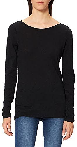 Marc O'Polo Damen Langarmshirt aus Bio-Baumwolle Unterziehshirt, Schwarz (Black), XS
