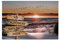 Herz & Heim® Leinwand mit Strandmotiv und Wegweiser personalisierbar mit 4 Namen