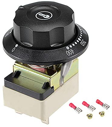 sourcing map Kapillarthermostat 50-400°C 16A 3-Pin 0,7m, 1 Stk | Bis 400°C Hochtemperatur mit Drehknopf & 3-Pin. Schalter für Pizzaofen, Industrieofen, Räucherkammer & Grill