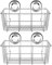 SANNO Suction Cup Shower Caddy Basket for Shampoo Combo Organizer Basket Stainless Steel Holder for Bathroom Storage，pack of 2