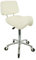 VAKON SALON - Breiter Sattelhocker mit Lehne Weiß, Sattelstuhl für Rückenentlastung, Rollhocker höhenverstellbar von 55-75 cm Drehhocker, Praxishocker, Bürohocker, Arbeitshocker