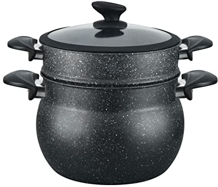 3 tlg Kuskus Topf 12L Dampfgarer COUSCOUS Ø26cm Dampfkocher Gemüse Steamer Induktion Mantykocher