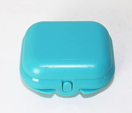 TUPPERWARE Twin Gr. 1 Türkis Uni Brotdose Snackbox Lunchbox + Kugelschreiber Touchpen metallicblau