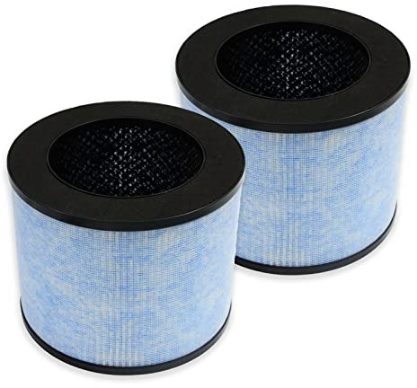 PUREBURG AP100 Replacement True HEPA Filter Compatible with Instant AP100 Air Purifier Part F100,2-Pack H13 HEPA Activated Carbon 4-Stage Filtration