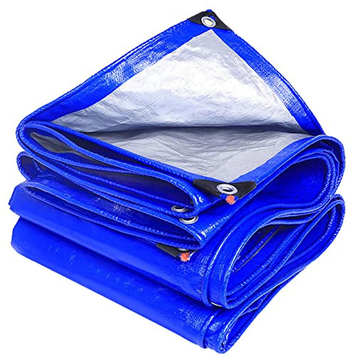 YWBXSHKD Clear Tarpaulin Waterproof Heavy Duty 6x6m, Waterproof Tarp Cover, Heavy-Duty Poly Tarp With Grommets For Secured Tie-Down, Heavy Duty Poly Tarp Cover For Pools, Boats, Cars