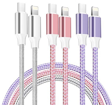 MAIMEITE USB C to Cable 3Pack 2M [MFi Certified] iPhone Fast Charger Cable USB C Power Delivery Charging Cord Nylon Braided Compatible with Phone 14/13/12 PRO Max/11/XS/Max/XR/X/8/7/6s/SE/5