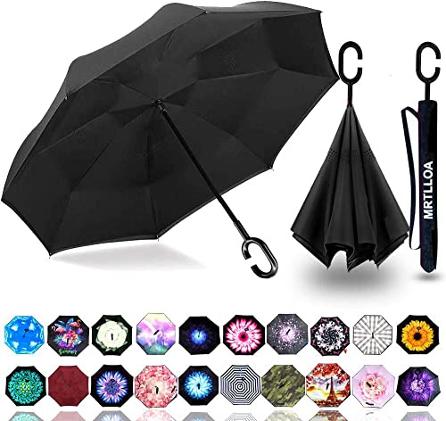MRTLLOA Inverted Umbrella, 40/49/56 Inch Windproof Double Layer