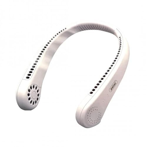 Deals Ventilador de cuello portátil silencioso ventilador USB recargable auriculares ventilador 3 velocidades ventilador portátil