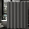 Lerores Duschvorhang 260x200cm Dunkelgrau, Beschwerter Saum Antischimmel Textil, Wasserabweisend, Waschbar Polyester Stoff Badevorhänge für Badezimmer, Badewanne mit 14 Duschvorhangringe
