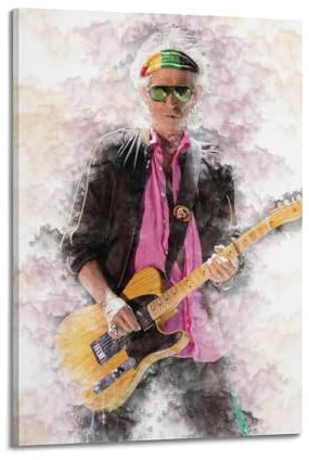 VZRSQZK Musiker Keith Richards Poster, dekoratives Gemälde, Leinwand-Wandposter und Kunstdruck, modernes Familienschlafzimmer-Dekor-Poster, 60 x 90 cm