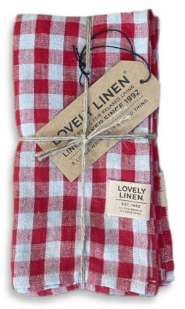 Kardelen Lovely Linen Misty Serviette Leinen Square real red 45x45cm (1 Stück)